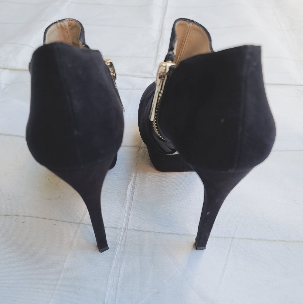 Zara Basic Black Suede Platform Stiletto Booties - image 7